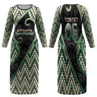 Custom Aotearoa Atua Papatuanuku Family Matching Long Sleeve Bodycon Dress and Hawaiian Shirt Earth Mother Father Koru Patterns
