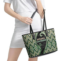Aotearoa Atua Papatuanuku Leather Tote Bag Earth Mother Father Koru Patterns