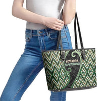 Aotearoa Atua Papatuanuku Leather Tote Bag Earth Mother Father Koru Patterns