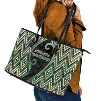 Aotearoa Atua Papatuanuku Leather Tote Bag Earth Mother Father Koru Patterns