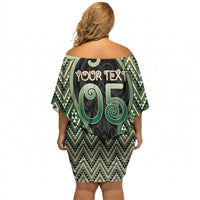 Custom Aotearoa Atua Papatuanuku Off Shoulder Short Dress Earth Mother Father Koru Patterns