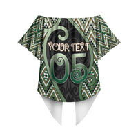 Custom Aotearoa Atua Papatuanuku Off Shoulder Wrap Waist Top Earth Mother Father Koru Patterns