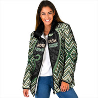 Custom Aotearoa Atua Papatuanuku Padded Jacket Earth Mother Father Koru Patterns