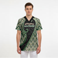 Custom Aotearoa Atua Papatuanuku Scrub Top Earth Mother Father Koru Patterns