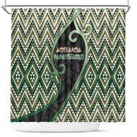 Aotearoa Atua Papatuanuku Shower Curtain Earth Mother Father Koru Patterns