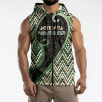 Custom Aotearoa Atua Papatuanuku Sleeveless Zip Hoodie Earth Mother Father Koru Patterns