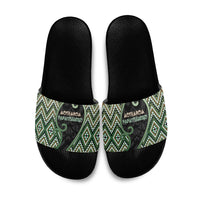 Aotearoa Atua Papatuanuku Slide Sandals Earth Mother Father Koru Patterns