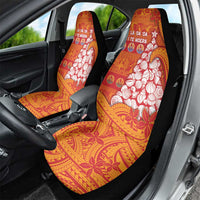 French Polynesia Christmas Car Seat Cover Seashell Xmas Tree Tribal Waves - Polynesian Pride
