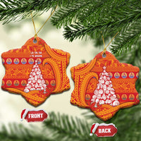 French Polynesia Christmas Ceramic Ornament Seashell Xmas Tree Tribal Waves - Polynesian Pride