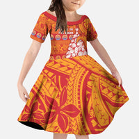 French Polynesia Christmas Family Matching Off The Shoulder Long Sleeve Dress and Hawaiian Shirt Seashell Xmas Tree Tribal Waves - Polynesian Pride
