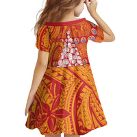 French Polynesia Christmas Family Matching Tank Maxi Dress and Hawaiian Shirt Seashell Xmas Tree Tribal Waves - Polynesian Pride