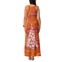 French Polynesia Christmas Family Matching Tank Maxi Dress and Hawaiian Shirt Seashell Xmas Tree Tribal Waves - Polynesian Pride