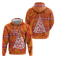 French Polynesia Christmas Hoodie Seashell Xmas Tree Tribal Waves - Polynesian Pride