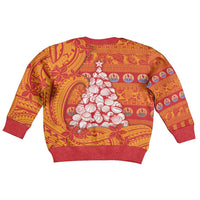 French Polynesia Christmas Kid Ugly Christmas Sweater Seashell Xmas Tree Tribal Waves - Polynesian Pride