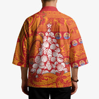 French Polynesia Christmas Kimono Seashell Xmas Tree Tribal Waves - Polynesian Pride
