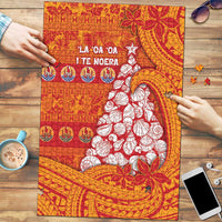 French Polynesia Christmas Puzzle Seashell Xmas Tree Tribal Waves - Polynesian Pride