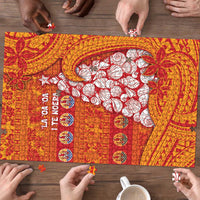 French Polynesia Christmas Puzzle Seashell Xmas Tree Tribal Waves - Polynesian Pride