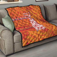 French Polynesia Christmas Quilt Seashell Xmas Tree Tribal Waves - Polynesian Pride