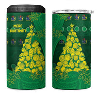 Cook Islands Christmas 4 in 1 Can Cooler Tumbler Seashell Xmas Tree Tribal Waves - Polynesian Pride
