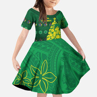 Cook Islands Christmas Family Matching Tank Maxi Dress and Hawaiian Shirt Seashell Xmas Tree Tribal Waves - Polynesian Pride