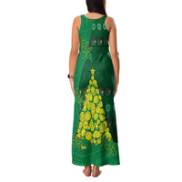 Cook Islands Christmas Family Matching Tank Maxi Dress and Hawaiian Shirt Seashell Xmas Tree Tribal Waves - Polynesian Pride