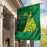 Cook Islands Christmas Garden Flag Seashell Xmas Tree Tribal Waves - Polynesian Pride