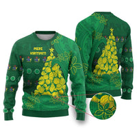 Cook Islands Christmas Ugly Christmas Sweater Seashell Xmas Tree Tribal Waves - Polynesian Pride