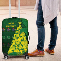 Cook Islands Christmas Luggage Cover Seashell Xmas Tree Tribal Waves - Polynesian Pride