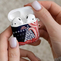 Wallis And Futuna Christmas AirPods Case Seashell Xmas Tree Tribal Waves DT05 - Polynesian Pride