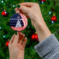 Wallis And Futuna Christmas Ceramic Ornament Seashell Xmas Tree Tribal Waves - Polynesian Pride