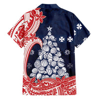 Wallis And Futuna Christmas Family Matching Long Sleeve Bodycon Dress and Hawaiian Shirt Seashell Xmas Tree Tribal Waves DT05 - Polynesian Pride