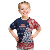 Wallis And Futuna Christmas Kid T Shirt Seashell Xmas Tree Tribal Waves - Polynesian Pride