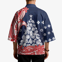 Wallis And Futuna Christmas Kimono Seashell Xmas Tree Tribal Waves - Polynesian Pride
