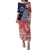 Wallis And Futuna Christmas Puletasi Seashell Xmas Tree Tribal Waves - Polynesian Pride