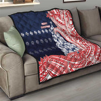 Wallis And Futuna Christmas Quilt Seashell Xmas Tree Tribal Waves - Polynesian Pride