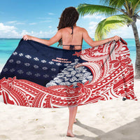 Wallis And Futuna Christmas Sarong Seashell Xmas Tree Tribal Waves - Polynesian Pride
