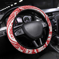 Wallis And Futuna Christmas Steering Wheel Cover Seashell Xmas Tree Tribal Waves - Polynesian Pride