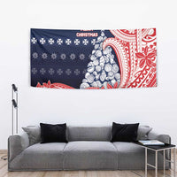 Wallis And Futuna Christmas Tapestry Seashell Xmas Tree Tribal Waves - Polynesian Pride