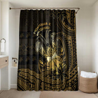 Niue Christmas Bathroom Set Niuean Crab Xmas Tribal Waves DT05 Shower Curtain Only Gold - Polynesian Pride