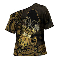 Niue Christmas Cross Shoulder Shirt Niuean Crab Xmas Tribal Waves DT05 - Polynesian Pride