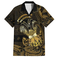 Niue Christmas Family Matching Off The Shoulder Long Sleeve Dress and Hawaiian Shirt Niuean Crab Xmas Tribal Waves - Polynesian Pride