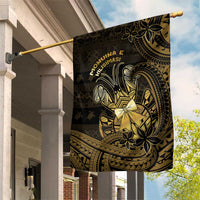 Niue Christmas Garden Flag Niuean Crab Xmas Tribal Waves DT05 House Flag Gold - Polynesian Pride
