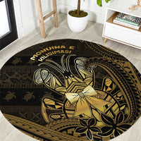 Niue Christmas Round Carpet Niuean Crab Xmas Tribal Waves - Polynesian Pride