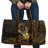 Niue Christmas Travel Bag Niuean Crab Xmas Tribal Waves DT05 Gold - Polynesian Pride