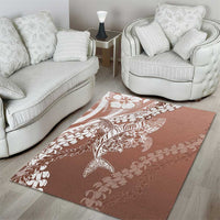Hawaii Puakenikeni And Maile Lei Area Rug Brown Polynesian Shark Tattoo DT05