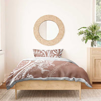 Hawaii Puakenikeni And Maile Lei Bedding Set Brown Polynesian Shark Tattoo DT05