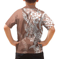 Hawaii Puakenikeni And Maile Lei Family Matching Puletasi and Hawaiian Shirt Brown Polynesian Shark Tattoo DT05 - Polynesian Pride