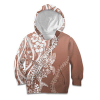 Hawaii Puakenikeni And Maile Lei Kid Hoodie Brown Polynesian Shark Tattoo DT05