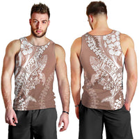 Hawaii Puakenikeni And Maile Lei Men Tank Top Brown Polynesian Shark Tattoo DT05