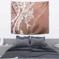 Hawaii Puakenikeni And Maile Lei Tapestry Brown Polynesian Shark Tattoo DT05